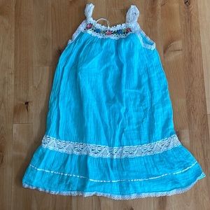 Lovely Little Cotton Dress girls blue gauze boho dress 9